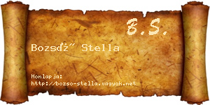 Bozsó Stella névjegykártya